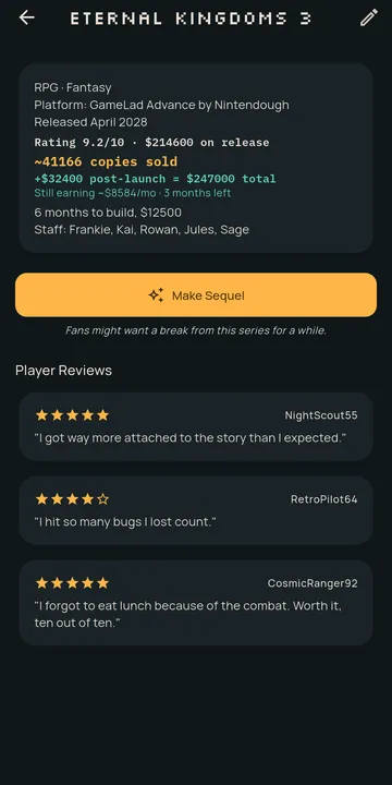 Pixel Forge screen: Track every release