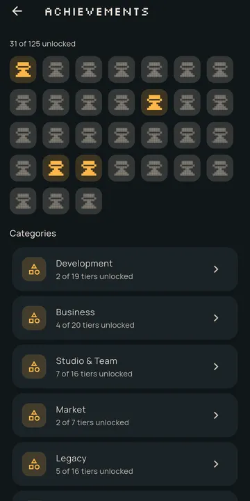 Pixel Forge screen: Collect 31 ribbons